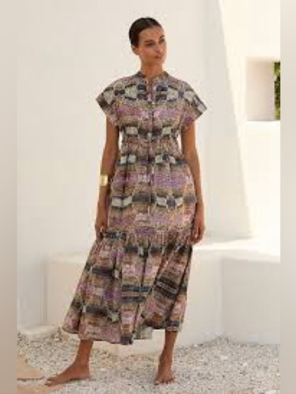 Ro's Garden Women's Mumi Short Sleeve Midi Dress